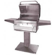 Fire Magic Charcoal Grills 24 Inch Legacy Smoker Grill On Patio Post