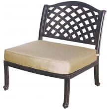 Darlee Nassau Cast Aluminum Outdoor Patio Sectional Center Chair With Cushions - Antique Bronze