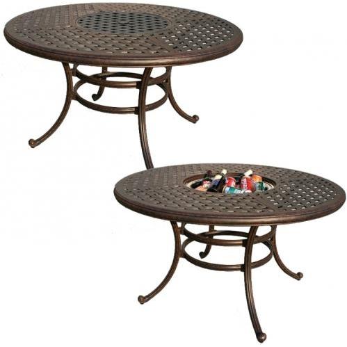 Darlee Series 30 Cast Aluminum Dining Table W/ Ice Bucket Insert - 52 Inch Round Darlee Series 30 Cast Aluminum Dining Table W/ Ice Bucket Insert - 52 Inch Round