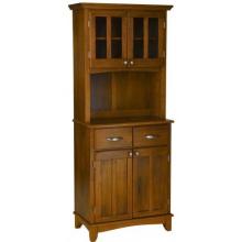 Home Styles Small Buffet Server & Hutch With Wood Top - Cottage Oak - 5001-0066-62