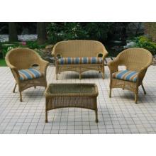 North Cape Naples Resin Wicker Patio Lounge Set With Coffee Table - Honey