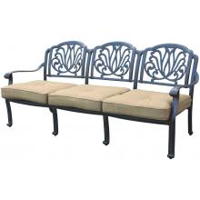 Darlee Elisabeth Cast Aluminum Outdoor Patio Deep Seating Sofa With Cushions - Antique Bronze