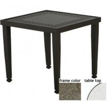 Hudson 24 Inch Aluminum Square End Table - Glass With Scavo Bronze Frame