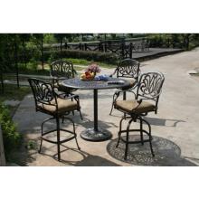 Darlee Elisabeth Pedestal Patio Bar Set With Cushions - 48 Inch Round