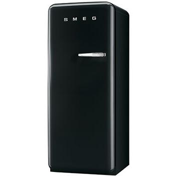 Smeg 9.22 Cu. Ft. Left Hinge Retro Style Refrigerator \/ Freezer - Black FAB28UBLL1