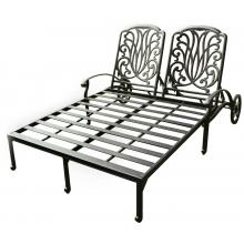Darlee Elisabeth Cast Aluminum Outdoor Patio Double Chaise Lounge - Antique Bronze