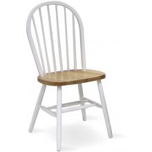International Concepts Dining Essentials Windsor 37 Inch High Spindleback Chair - Plain Legs - White / Natural - C02-212