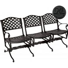 Windham Castings Meridian Spring Triple Settee Frame Only, Black