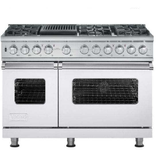 Viking VDSC548-6QLP 48-Inch Professional Series Dual Fuel Propane Gas Range With 6 Burners And Grill - White