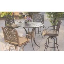 Darlee Nassau Cast Aluminum Patio Bar Set With Cushions - 42 Inch Round