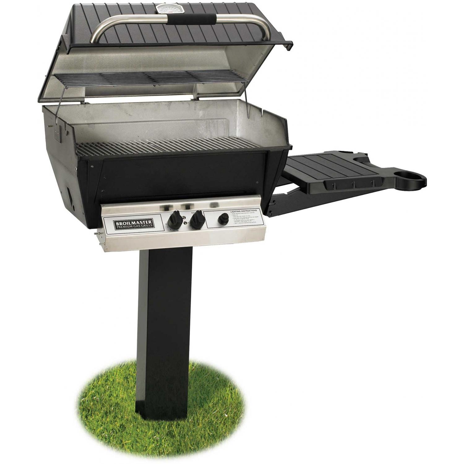 Deals Broilmaster H3 Deluxe Natural Gas Grill On Black InGround Post
