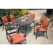 Darlee Laguna Cast Aluminum Patio Dining Set With Cushions - 84 Inch Oval