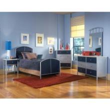 Hillsdale Universal Silver And Navy Youth Metal Bed 5 Piece Bedroom Set - Twin - 1177BTRSET5