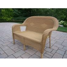Oakland Living Resin Wicker Steel Loveseat - Honey Finish
