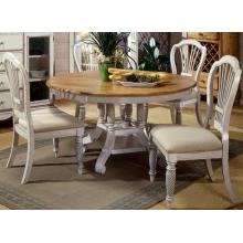 Hillsdale Wilshire 5-piece Round Dining Set - Pine/antique White - 4508dtbrndc5