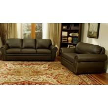 Abbyson Living Signature Premium Italian Leather Oversized Sofa And Chair Set - CI-D210-BRN-3/1