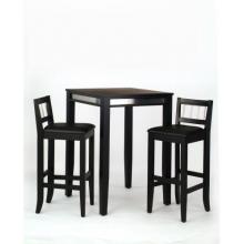 Home Styles Manhattan 3 Piece Bar Set With Stainless Steel Apron - Black - 5123-358