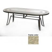 Ellington 42 X 84 Inch Aluminum Oval Dining Table - Aluminum Partial Pattern With Saddle Frame