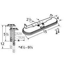 Stainless Steel Oval Twin, Centered, 2.25 Inch Offset Burner 14402-72401