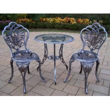 Oakland Living Butterfly 3 Piece Bistro Set - Antique Pewter