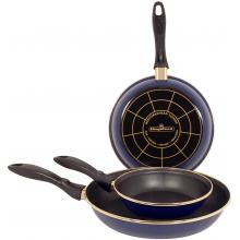 Tuscany Blue (gold) Enamel On Steel 7 Inch, 9 Inch & 11 Inch Fry Pan Set (3 Pcs)