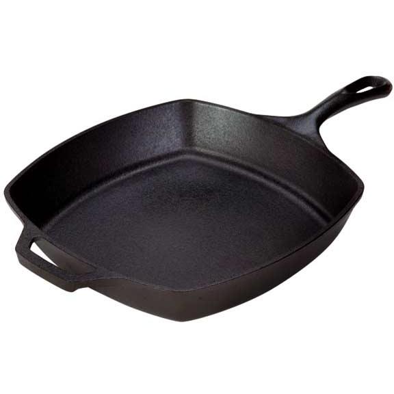 Lodge 10.5-Inch Seasoned Cast Iron Square Skillet - L8SQ3