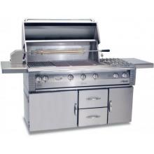 Alfresco Gas Grills LX2 56 Inch Natural Gas Grill With Sear Zone, Side Burners, And Rotisserie On Refrigerated Cart