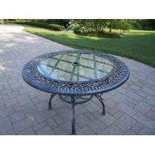 Oakland Living Mississippi 48 Inch Glass Top Dining Table - Antique Pewter