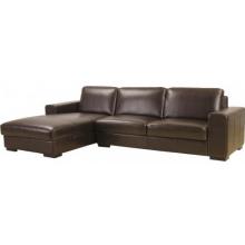 Sineidin Leather 2-pcs Reversed Sofa Set In Dark Brown