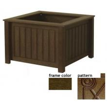 Eagle One Recycled Plastic 17 Inch North Hampton Planter Box Diamond Pattern - Brown