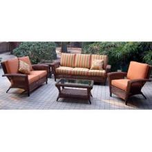 North Cape Metropolitan Resin Wicker Patio Lounge Set With Coffee Table And End Table - Cedar