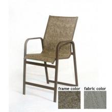 Siesta Aluminum Balcony Height Stationary Sling Barstool With Scavo Bronze Frame And A0109 Fabric