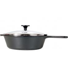 Lodge Skillets With Glass Cover 3 Inch Deep Logic Cast Iron Skillet - L8DSKG3