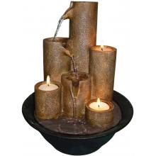 Alpine Tabletop Fountain With Three Candles