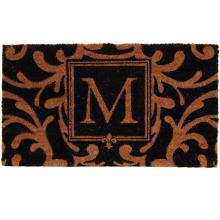 Evergreen Classic Block Monogram Coir Door Mat - Letter M