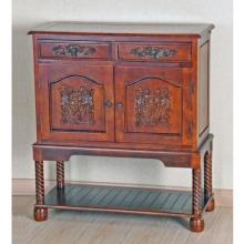 International Caravan Carved Wood Cupboard With Drawers And Doors - 3888