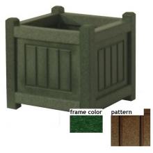 Eagle One Recycled Plastic 12 Inch Nantucket Planter Box New England Pattern - Green