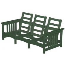 Poly-Wood Recycled Plastic Wood Club Mission Sofa - Cushion Included