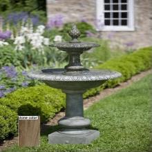Campania Williamsburg Pineapple 2 Tier Fountain (8pc) - Aged Limestone Finish