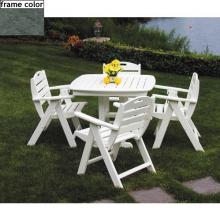 Poly-Wood Recycled Plastic Wood Nautical Patio Dining Set - 37 Inch Square