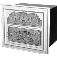 Classic Series Locking Column Mailbox Faceplate - White W/ Satin Nickel
