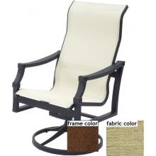 Suncoast Devereaux Sling Supreme Swivel Tilt Chair - Cabernet Frame And Cosmo Green Fabric