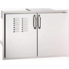 Fire Magic Aurora Stainless Double Access Door With Dual Drawer, Trash Tray & Louvers