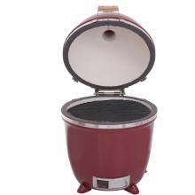 Grill Dome X-Large Infinity Series Red BBQ Kamado Charcoal Grill Open