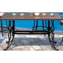 Alfresco Home Mackinac 64 Inch Rectangular Balcony Table With Umbrella Hole