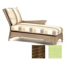 Lloyd Flanders Mandalay Left Arm Chaise In Bark Finish And Francois Willow Fabric.