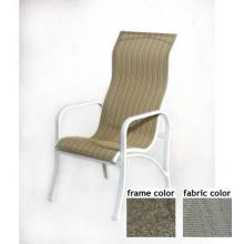 Sunnibay Aluminum High Back Sling Dining Chair With Scavo Bronze Frame And A0109 Fabric