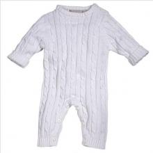 Elegant Baby Cable Knit Jumpsuit 12 Month - White