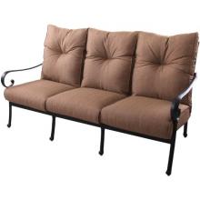 Darlee Santa Anita Cast Aluminum Deep Seating Outdoor Patio Sofa With Sesame Cushions - Antique Bronze