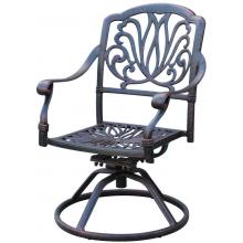Darlee Elisabeth Cast Aluminum Outdoor Patio Swivel Rocker Chair With Cushion - Antique Bronze